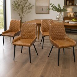 Durable Dining Chairs Set of 4 with Steel Frame