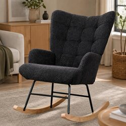 Comfortable Ergonomic Fleece Rocking Chair for Home
