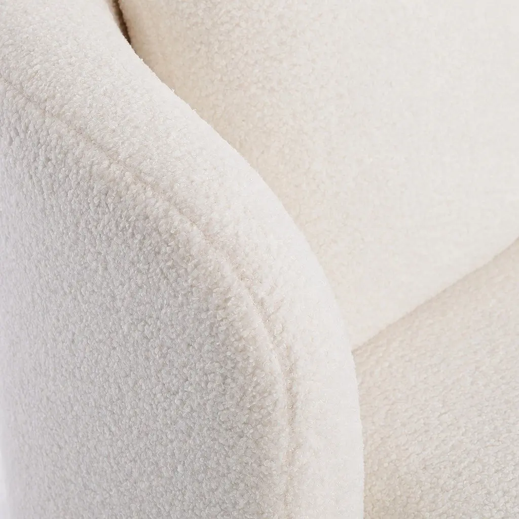 Swivel Armchair Sherpa Fleece Upholstery 360 Degree Rotating Single Sofa Accent Barrel