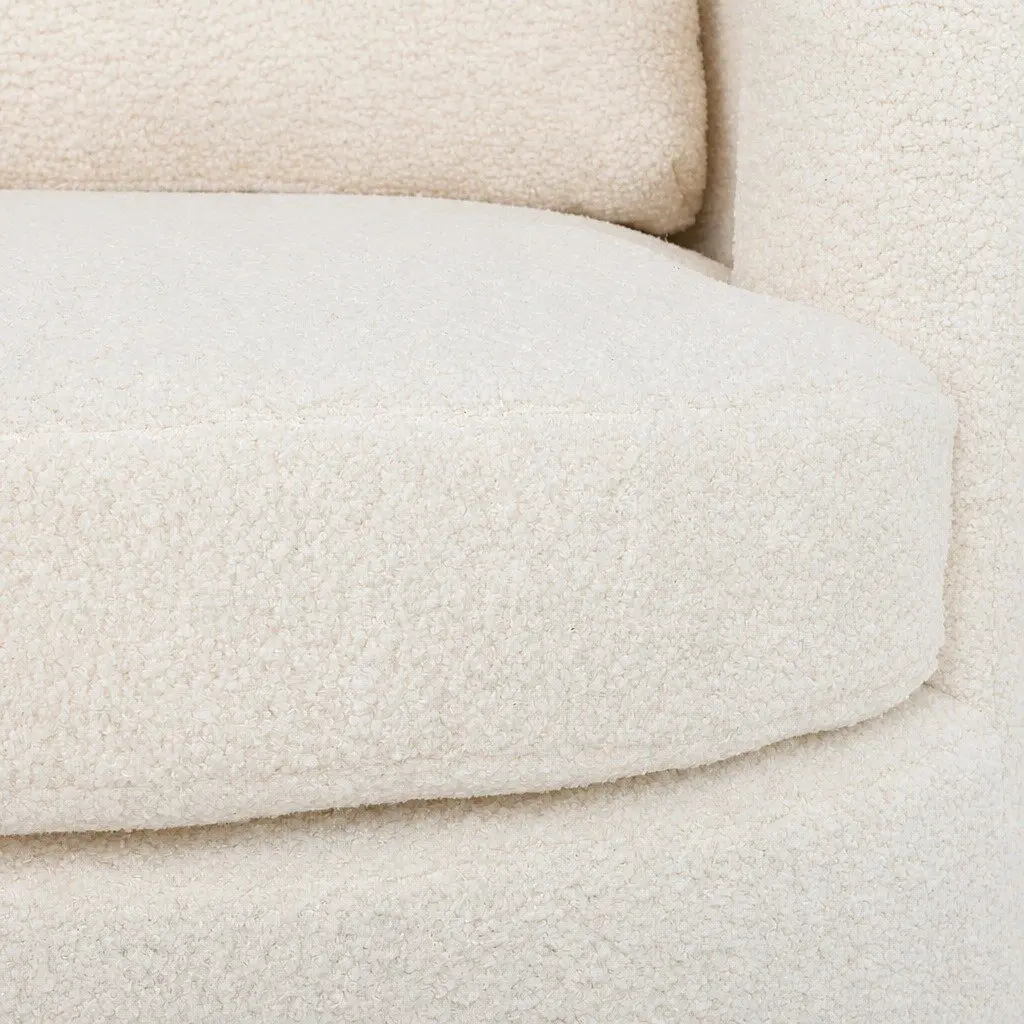Swivel Armchair Sherpa Fleece Upholstery 360 Degree Rotating Single Sofa Accent Barrel