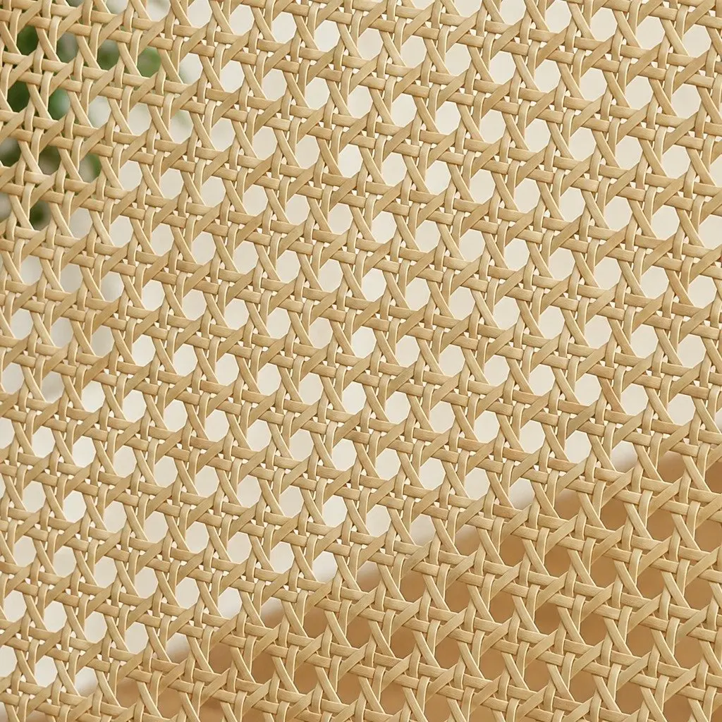 Set of 6 Armless Dining Chairs with Rattan Weave