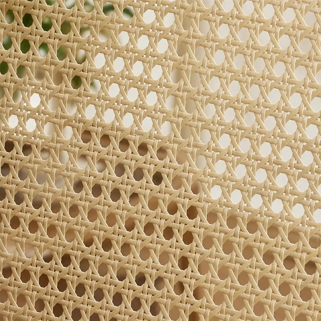 Set of 8 Armless Dining Chairs with Rattan Weave