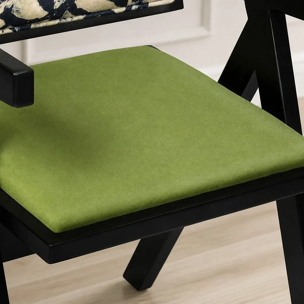 Dining Chair Retro Backrest Vintage French Style Kitchen Seat with Cushion