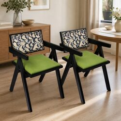 Vintage-Inspired Dining Chairs Set with Sturdy Wood Frame