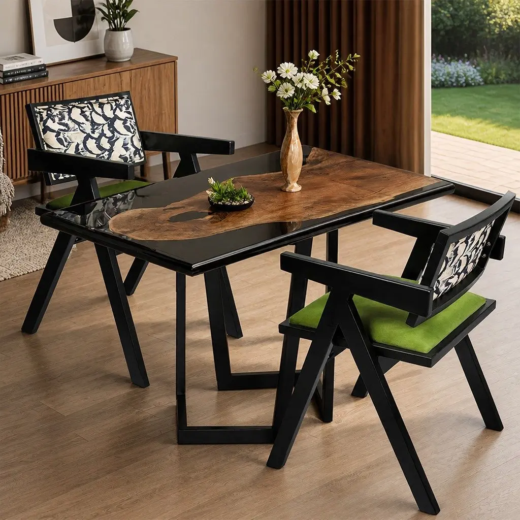 Vintage-Inspired Dining Chairs Set with Sturdy Wood Frame