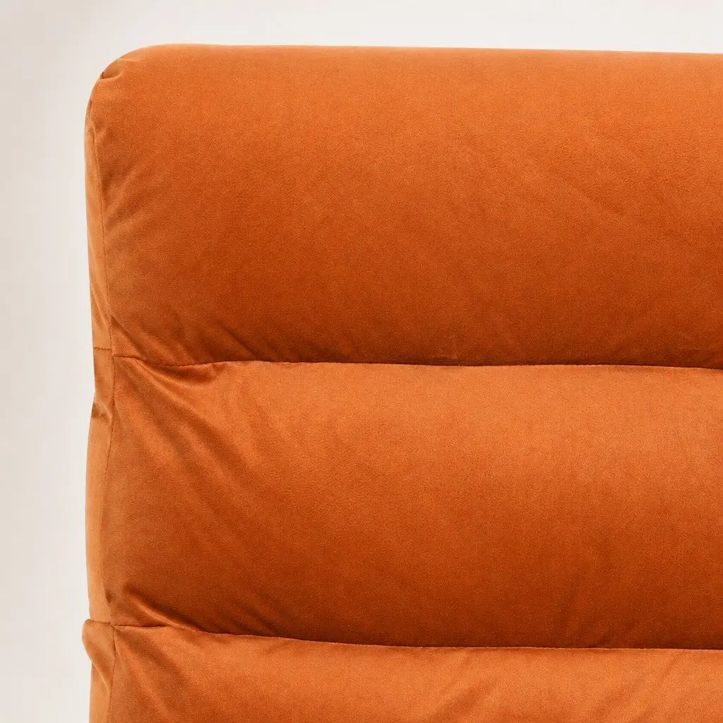 Velvet Cushion Lounge Chair with Metal Frame