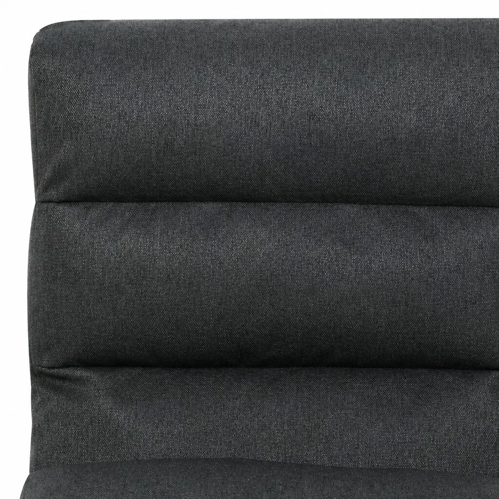 Lounge Chair Dark Grey Linen Soft Cushion Metal Frame Accent Chair with Removable Storage Bags