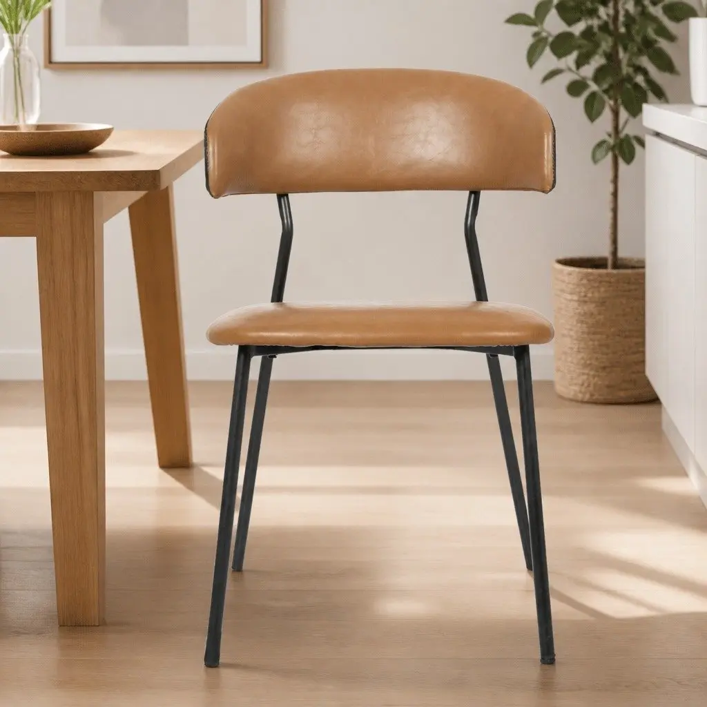 PU Leather Dining Chairs with Padded Seating