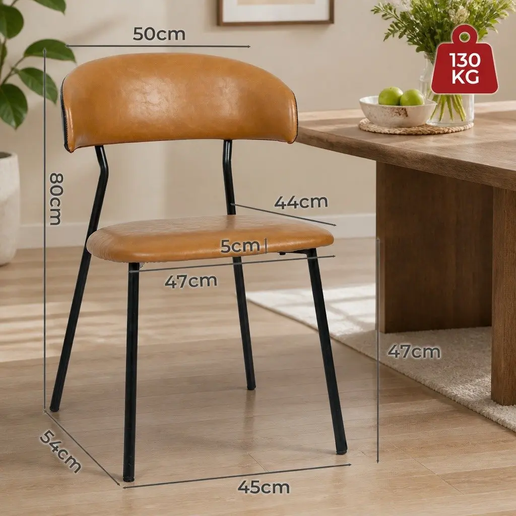 PU Leather Dining Chairs with Padded Seating