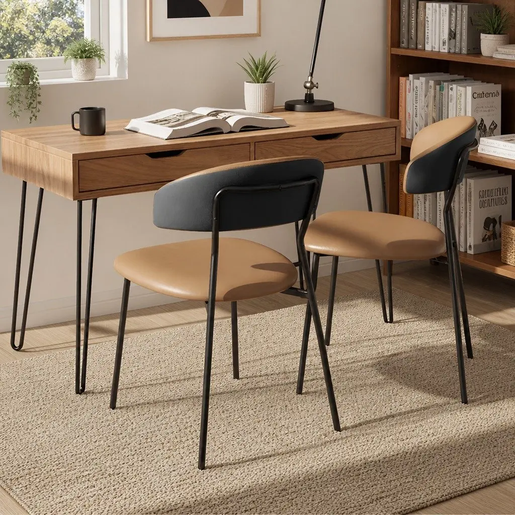 PU Leather Dining Chairs with Padded Seating