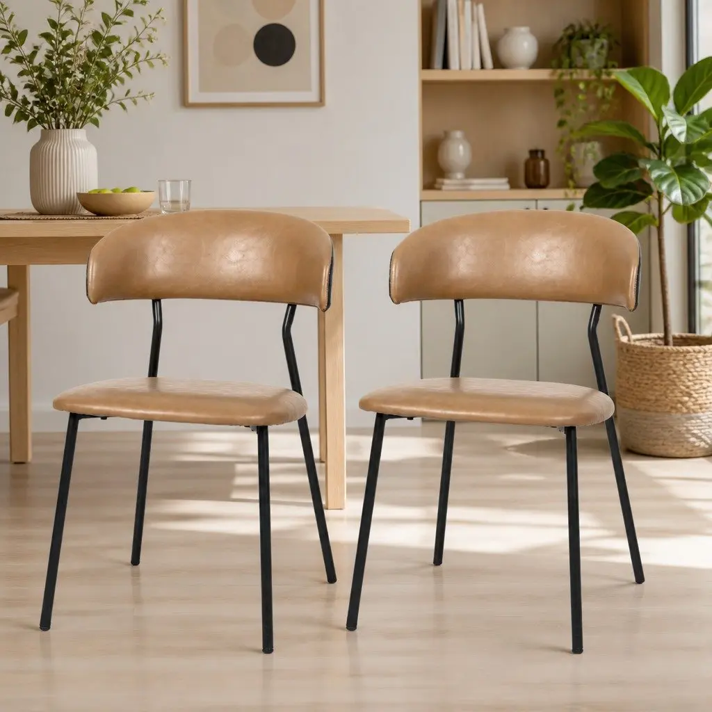 PU Leather Dining Chairs with Padded Seating