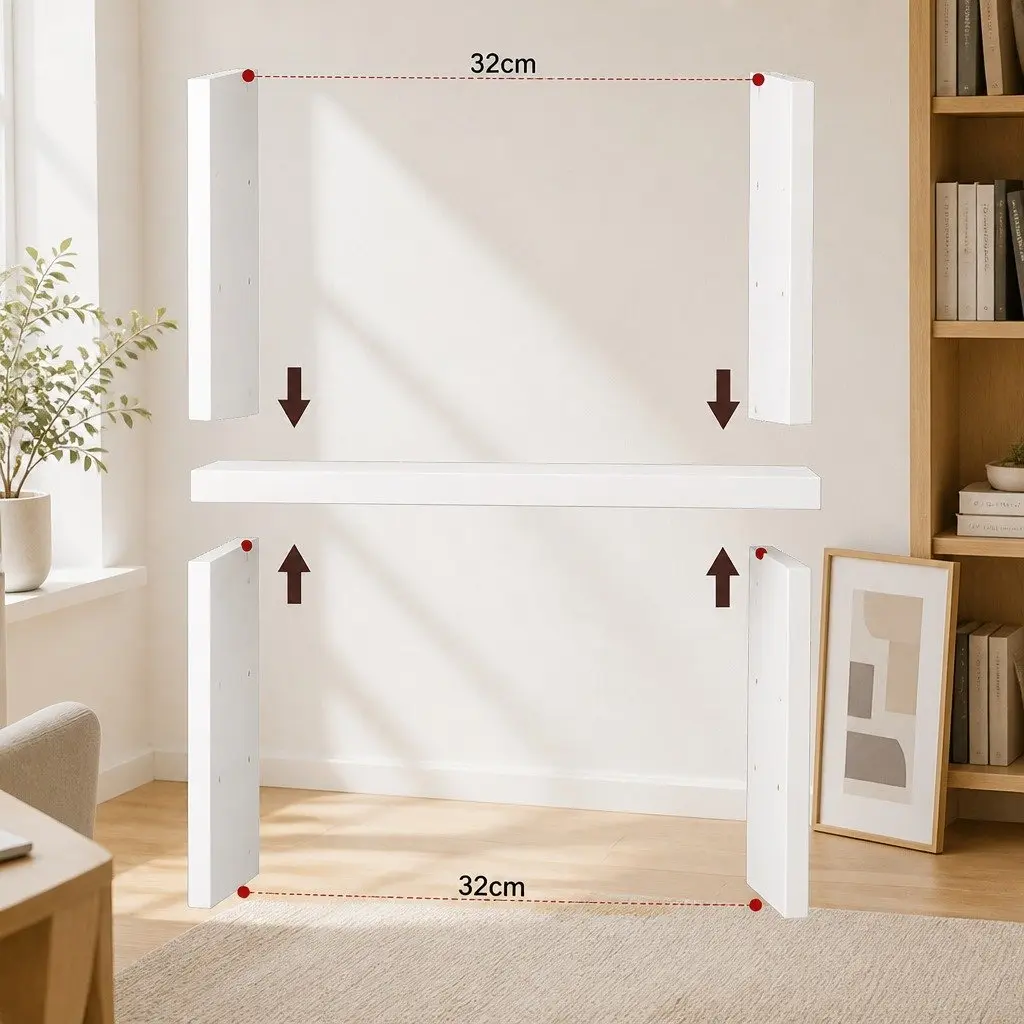 Freestanding Bookshelf Wooden Adjustable Shelves 6 Tier White Storage Display 60cm x 24cm x 178.5cm