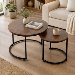 Modern Round Nesting Coffee Table Set for Cozy Spaces