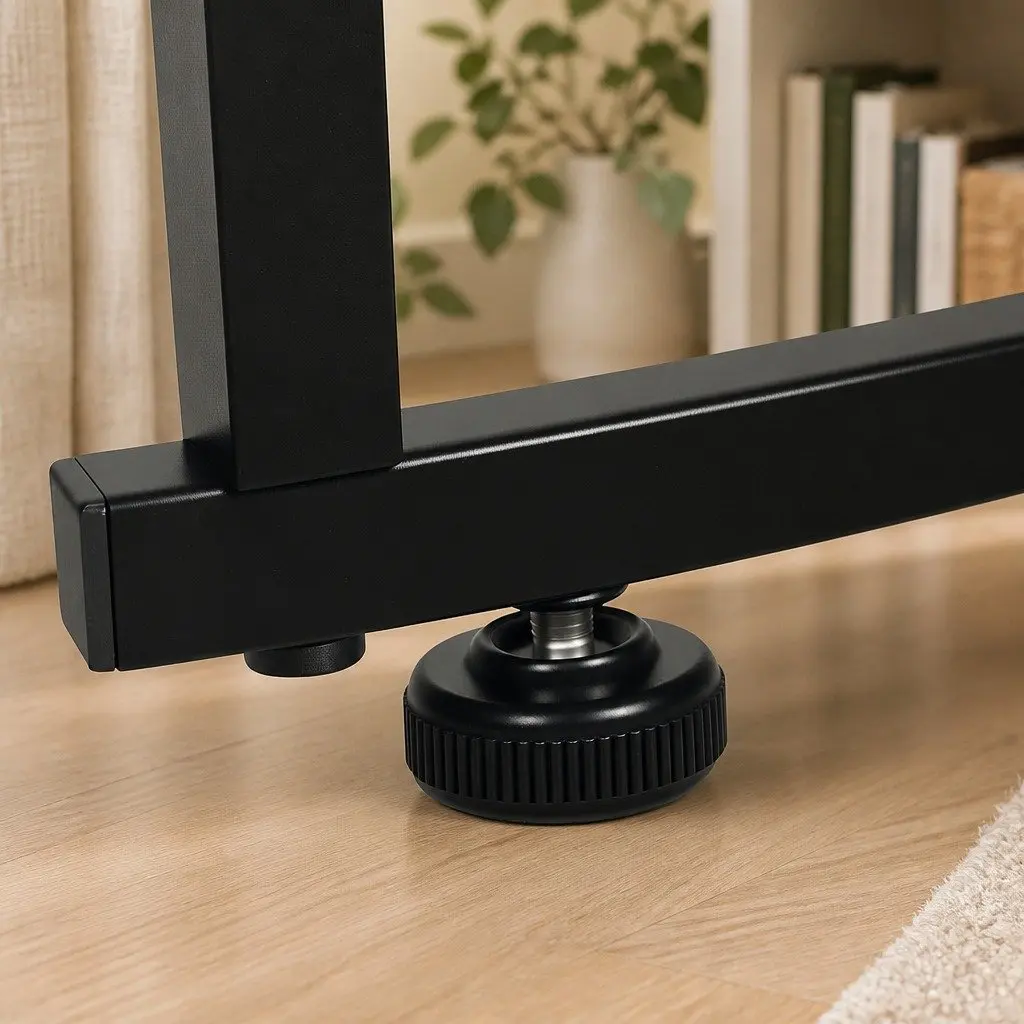 Nesting Coffee Table Set Round Modern 2 Piece Wood E1-grade Particle Board Matte Black Metal Frame