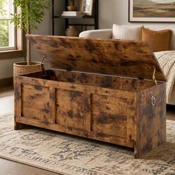 Rustic Brown Storage Bench for Indoor Spaces