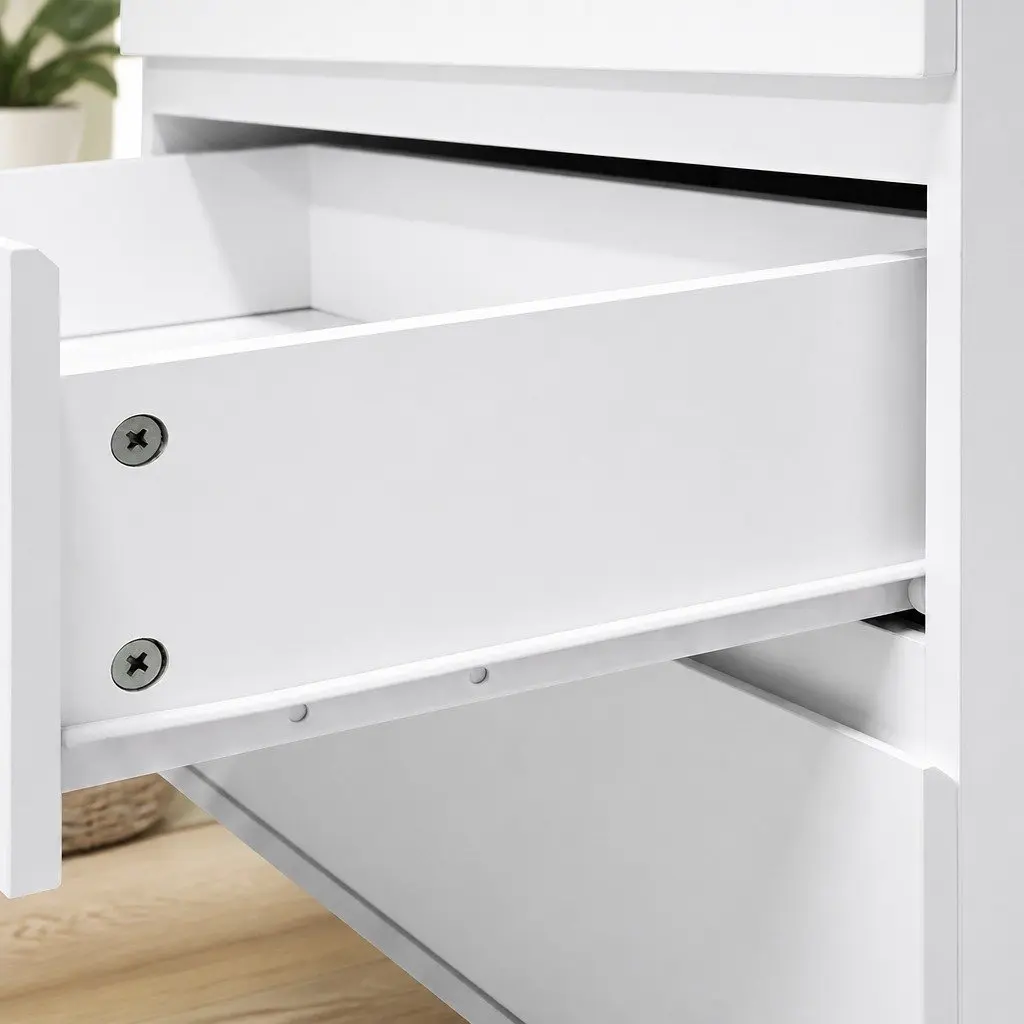 Tall Storage Cabinet with 7 Drawers in White