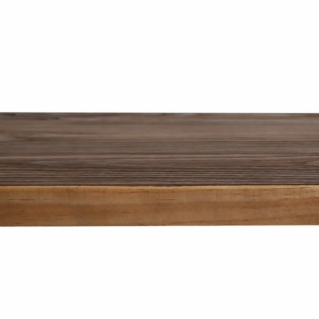 Solid Pine Wood Dining Table with Steel Frame