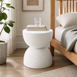 Round Terrazzo Hourglass Side Table for Your Home