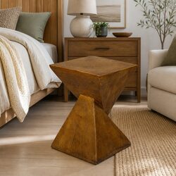 Geometric Side Table in Durable Magnesium Cement