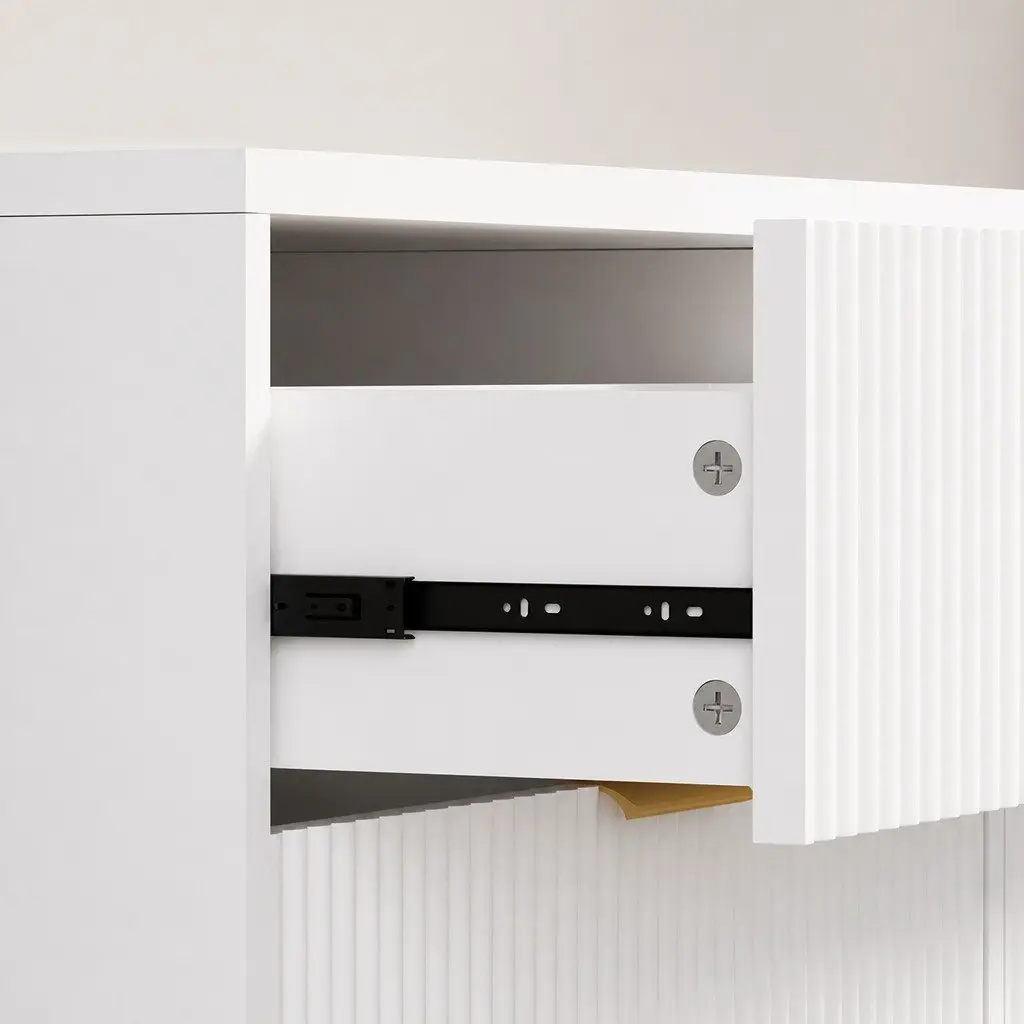 White Storage Sideboard Cabinet with Drawers