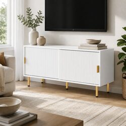 Stylish White TV Cabinet Entertainment Unit 120cm