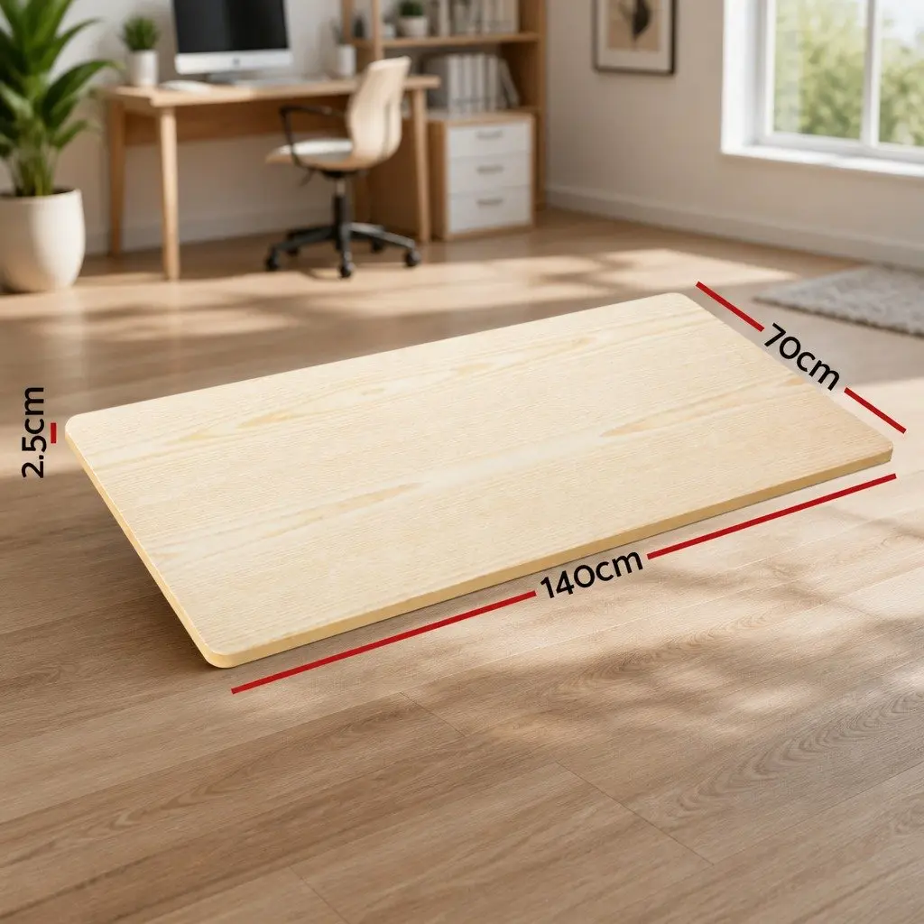 Standing Desk Top White Oak 140cm Particle Board Pre-Drilled