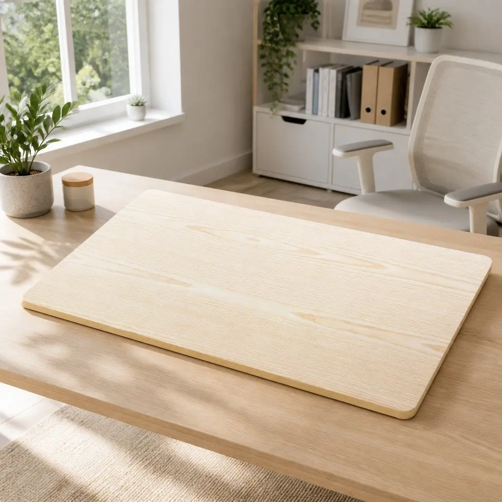 Standing Desk Top White Oak 140cm Particle Board Pre-Drilled