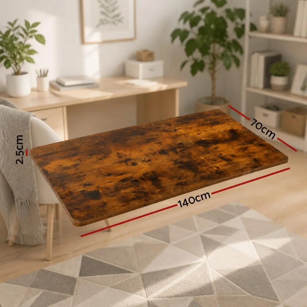 Desk Top Rustic Brown 140cm x 70cm Particle Board