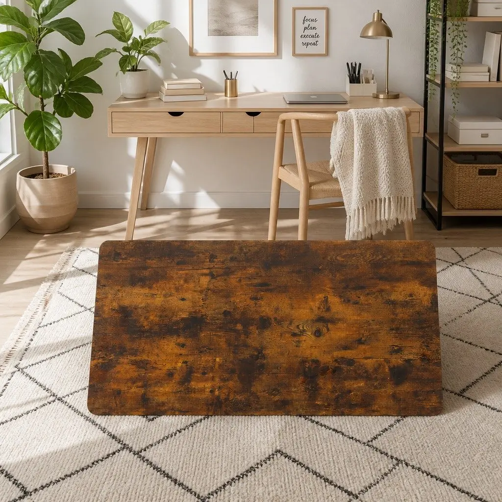 Desk Top Rustic Brown 140cm x 70cm Particle Board