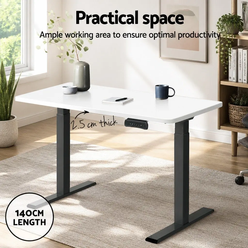 Standing Desk Top White 140cm Particle Board Durable Office Work Surface