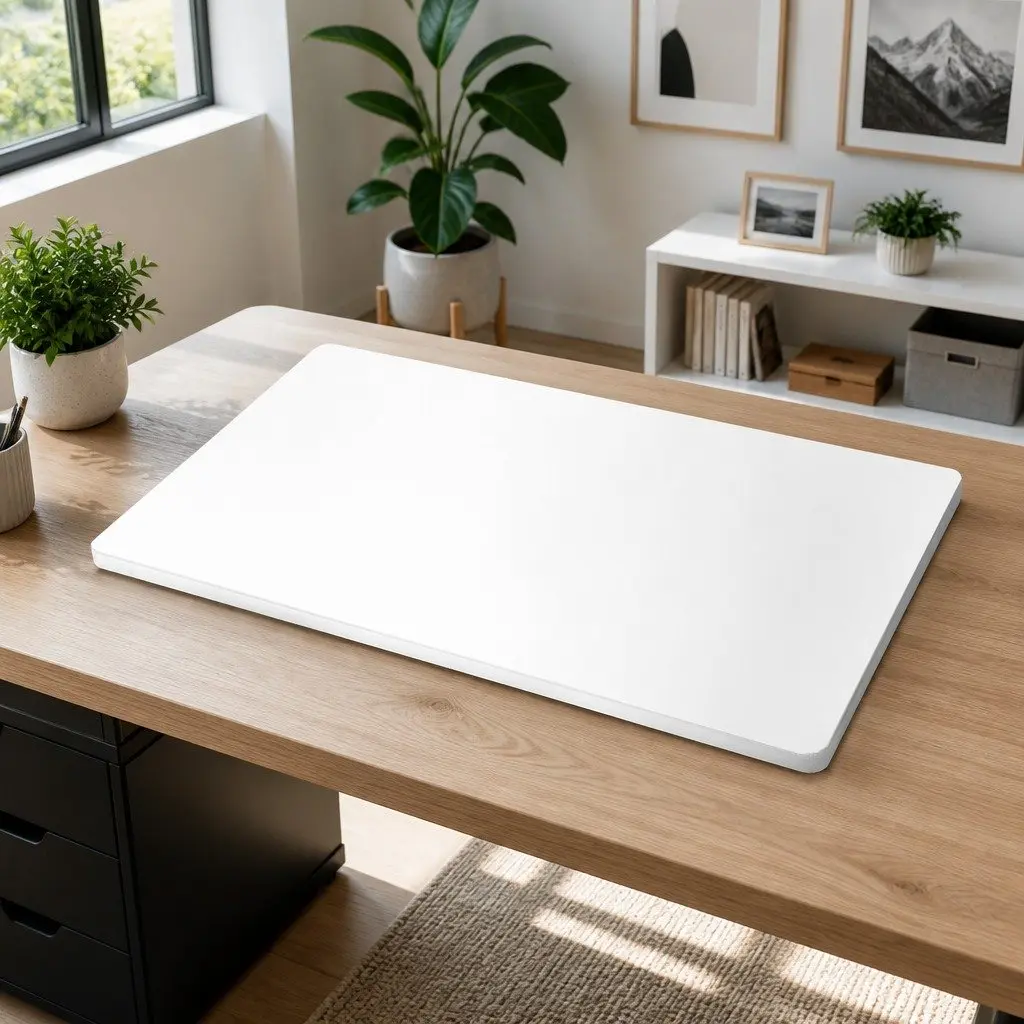 Standing Desk Top White 140cm Particle Board Durable Office Work Surface