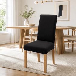 Spandex Stretch Dining Chair Covers 4 Pack in Black