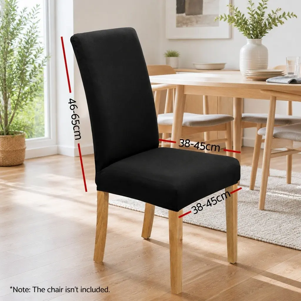 Dining Chair Covers Stretchable Slipcovers 4 Pack Black Polyester Spandex