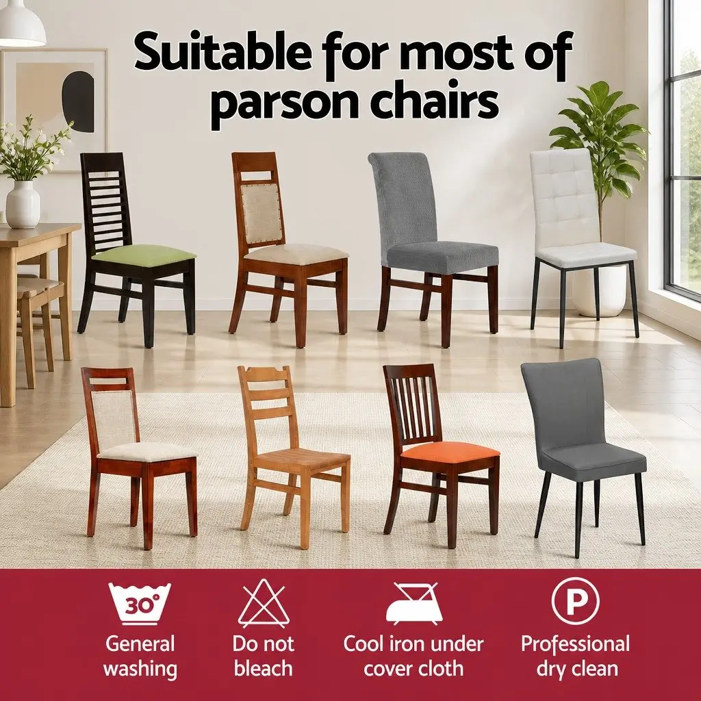 Dining Chair Covers Stretchable Slipcovers 4 Pack Black Polyester Spandex