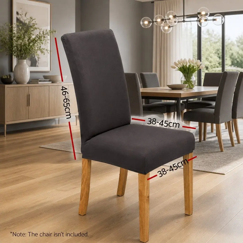 Dining Chair Covers Spandex Stretch Slipcovers Grey 4 Piece