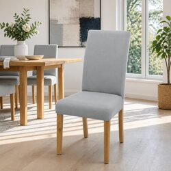 4x Stretchable Grey Dining Chair Slipcovers for Events