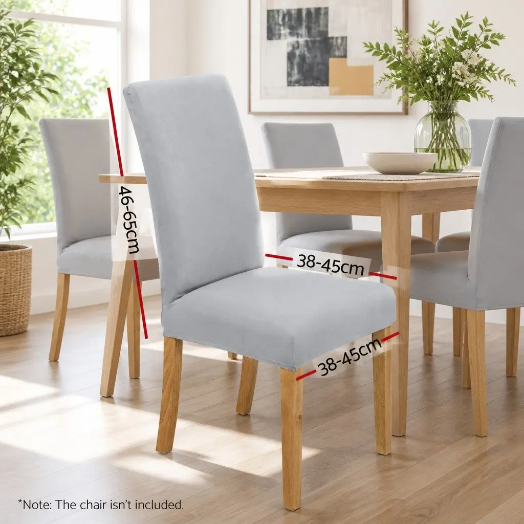 Dining Chair Covers Stretchable Grey 4 Piece Spandex Slipcovers