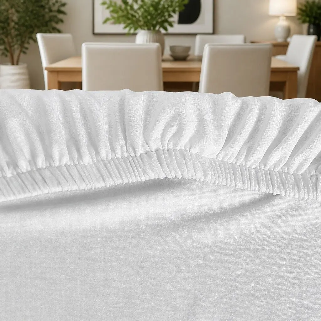 Dining Chair Slipcovers Set of 4 White Stretchable Spandex for Banquet Events