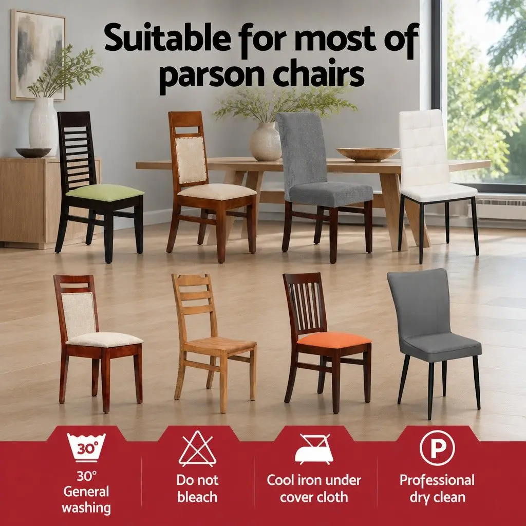 Dining Chair Slipcovers Set of 4 White Stretchable Spandex for Banquet Events