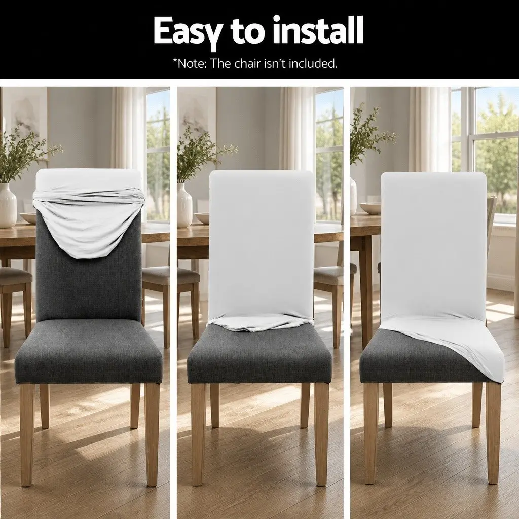 Dining Chair Slipcovers Set of 4 White Stretchable Spandex for Banquet Events