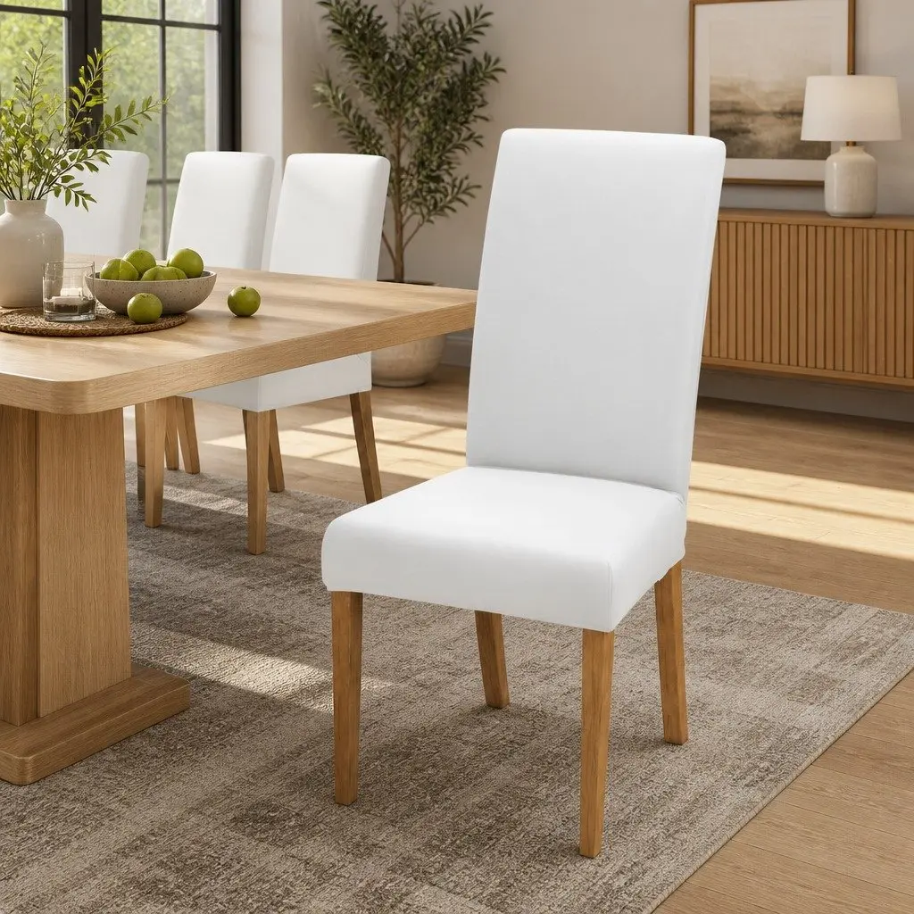 Dining Chair Slipcovers Set of 4 White Stretchable Spandex for Banquet Events