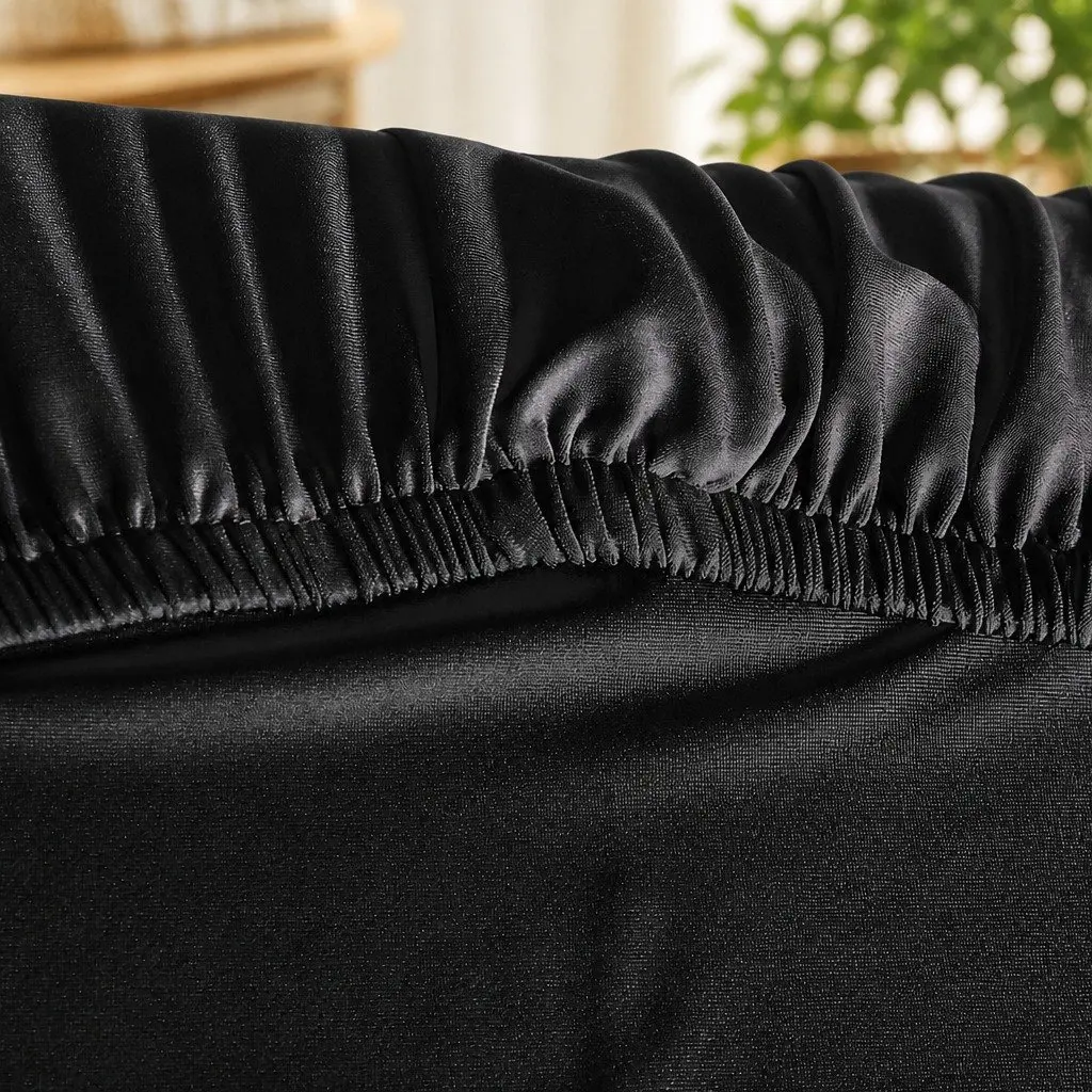 Dining Chair Covers Stretch Spandex Black 6 Piece