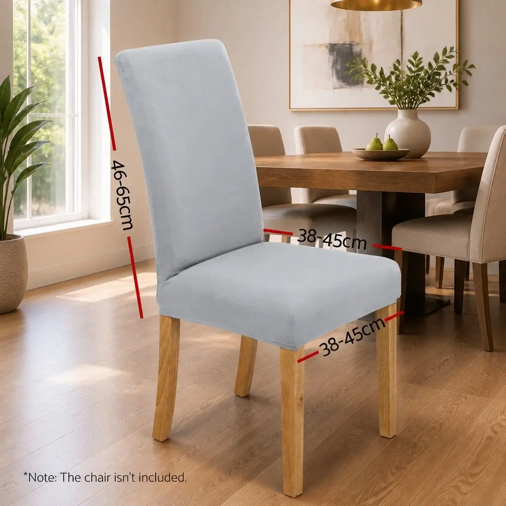 Dining Chair Covers Slipcovers Stretch Grey 6 Piece Spandex