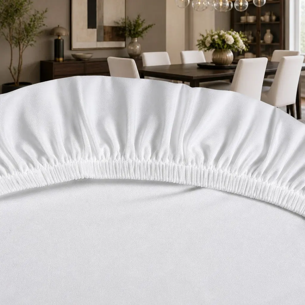 Dining Chair Covers Spandex Stretch White 6 Piece Polyester