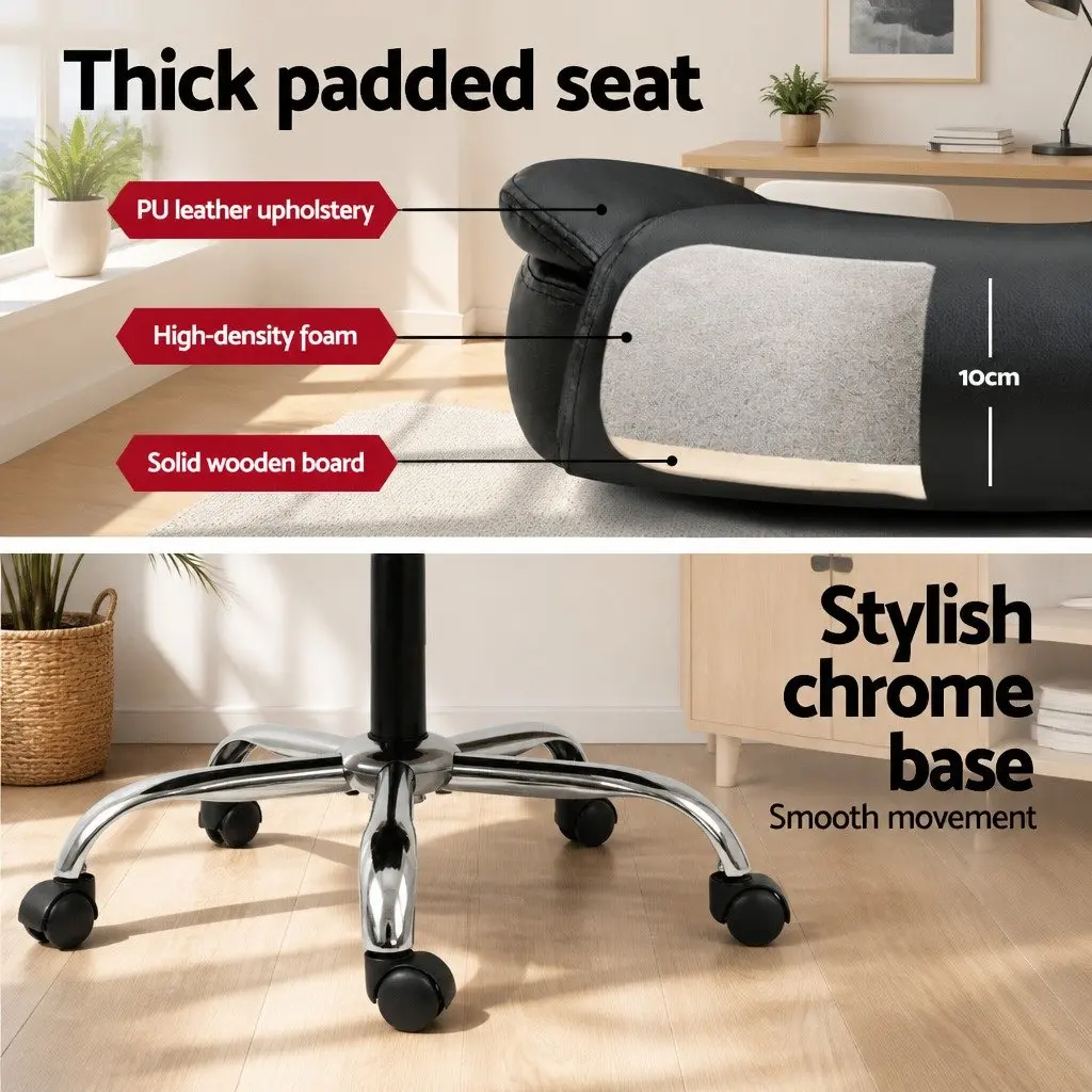 Black Executive Office Chair and Computer Desk Set