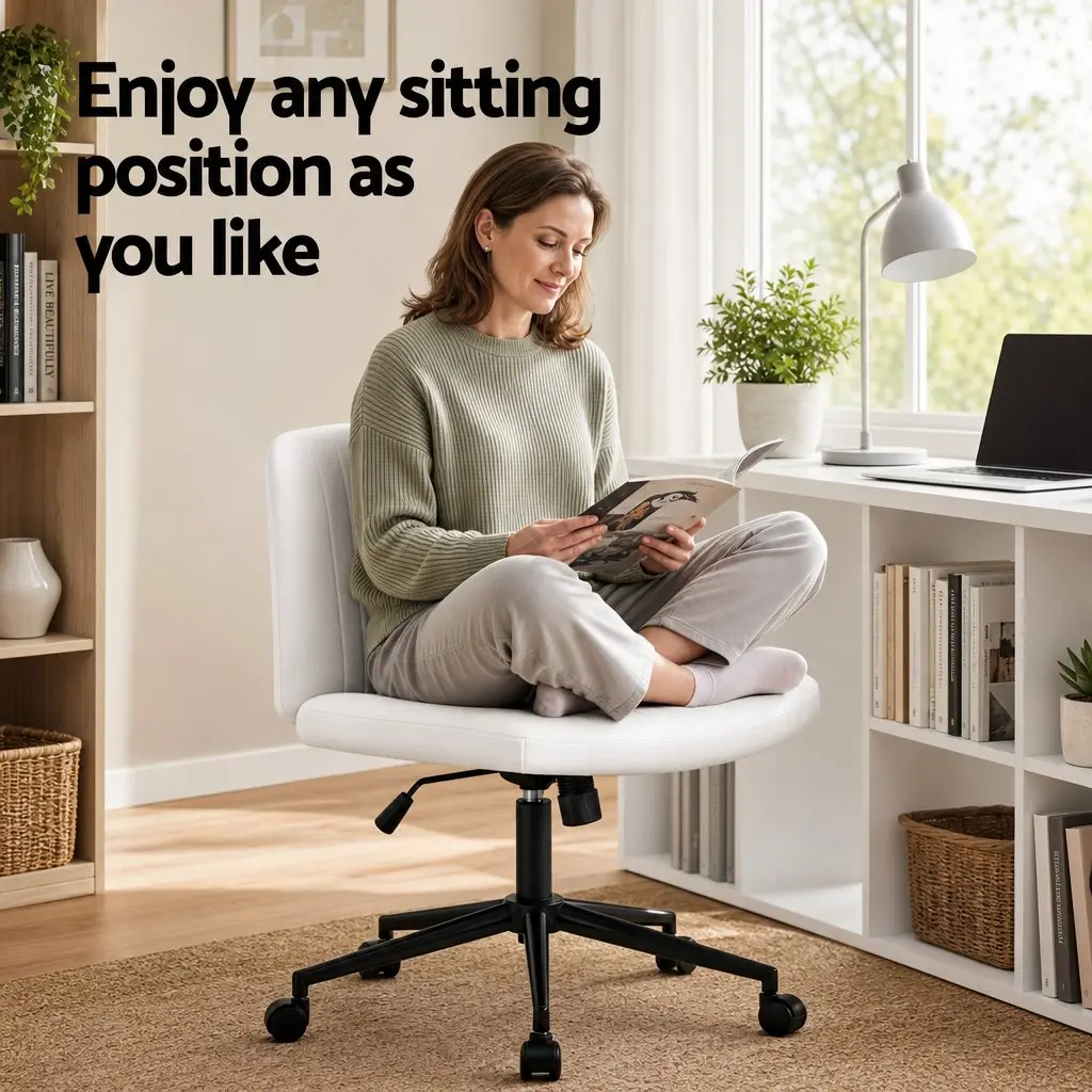 Ergonomic Office Desk and Chair Set with 6 Shelves