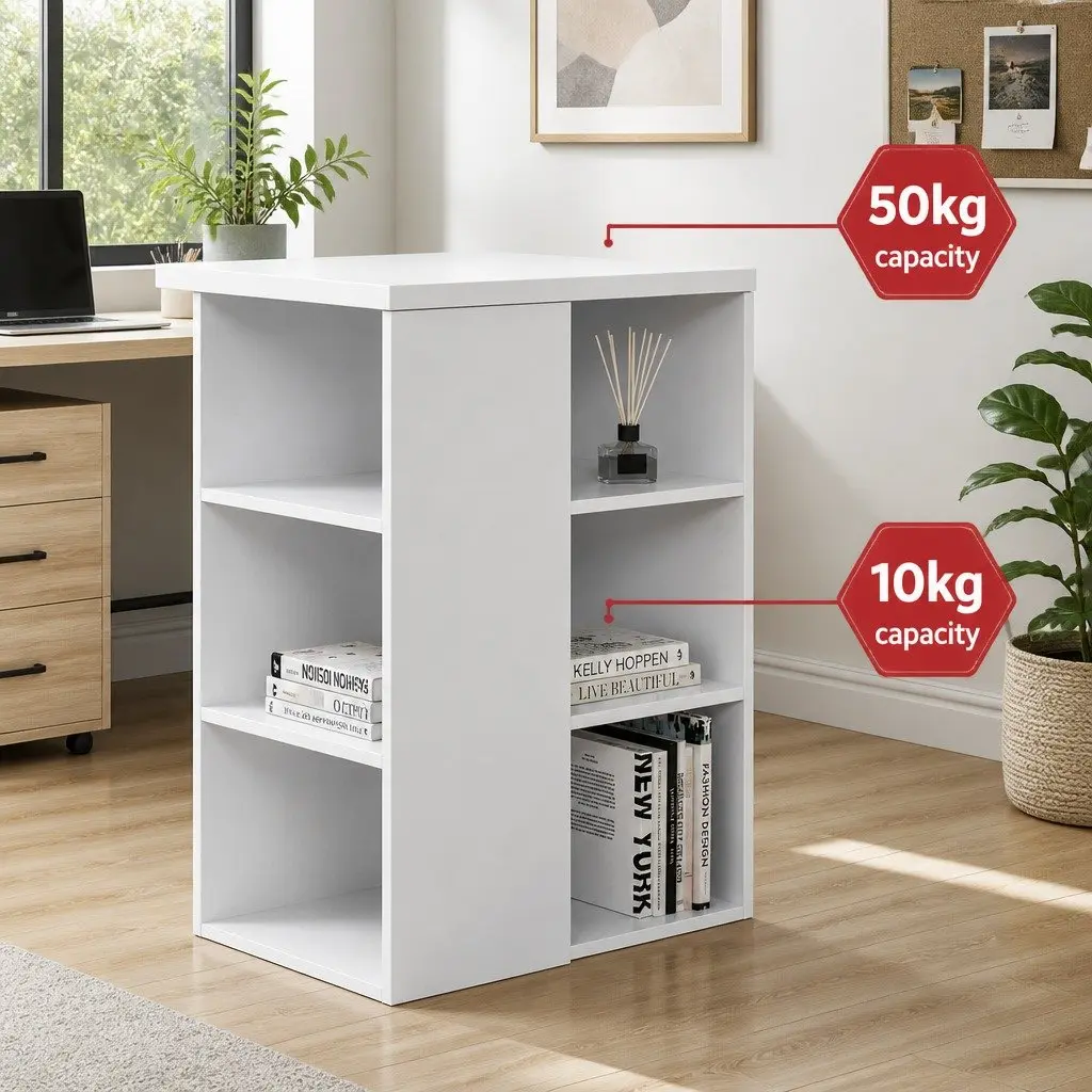 White Computer Desk with Shelves 150CM Storage Workstation