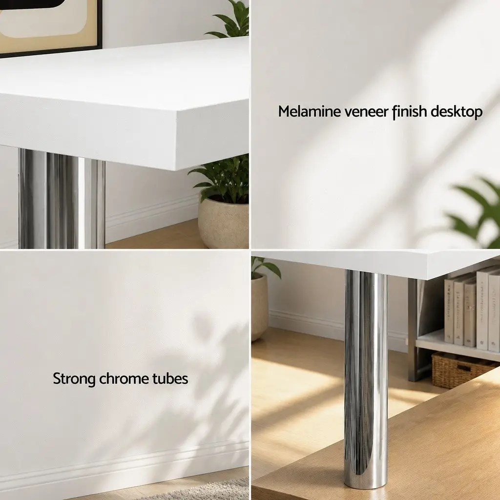L-Shape Computer Desk with Rotatable Shelf and Storage