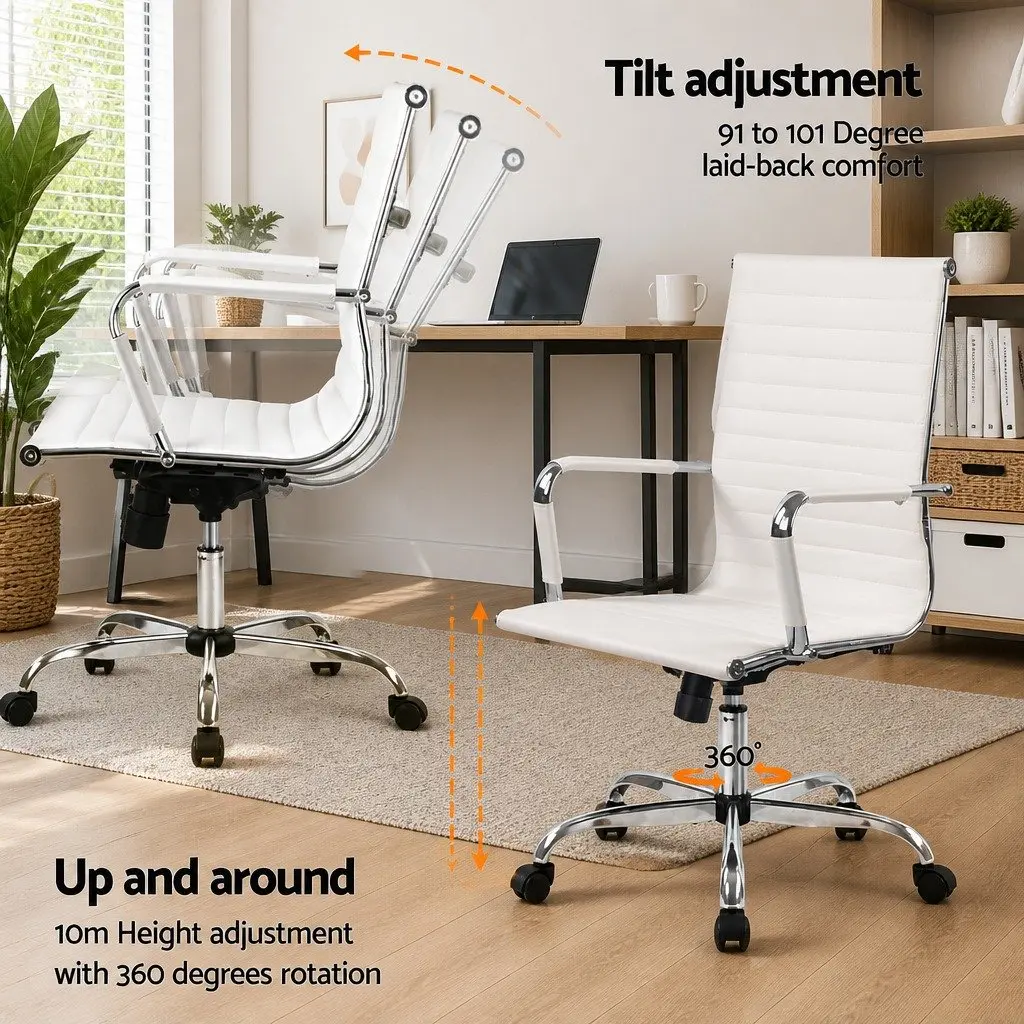 Foldable Computer Desk and Chair Set in White