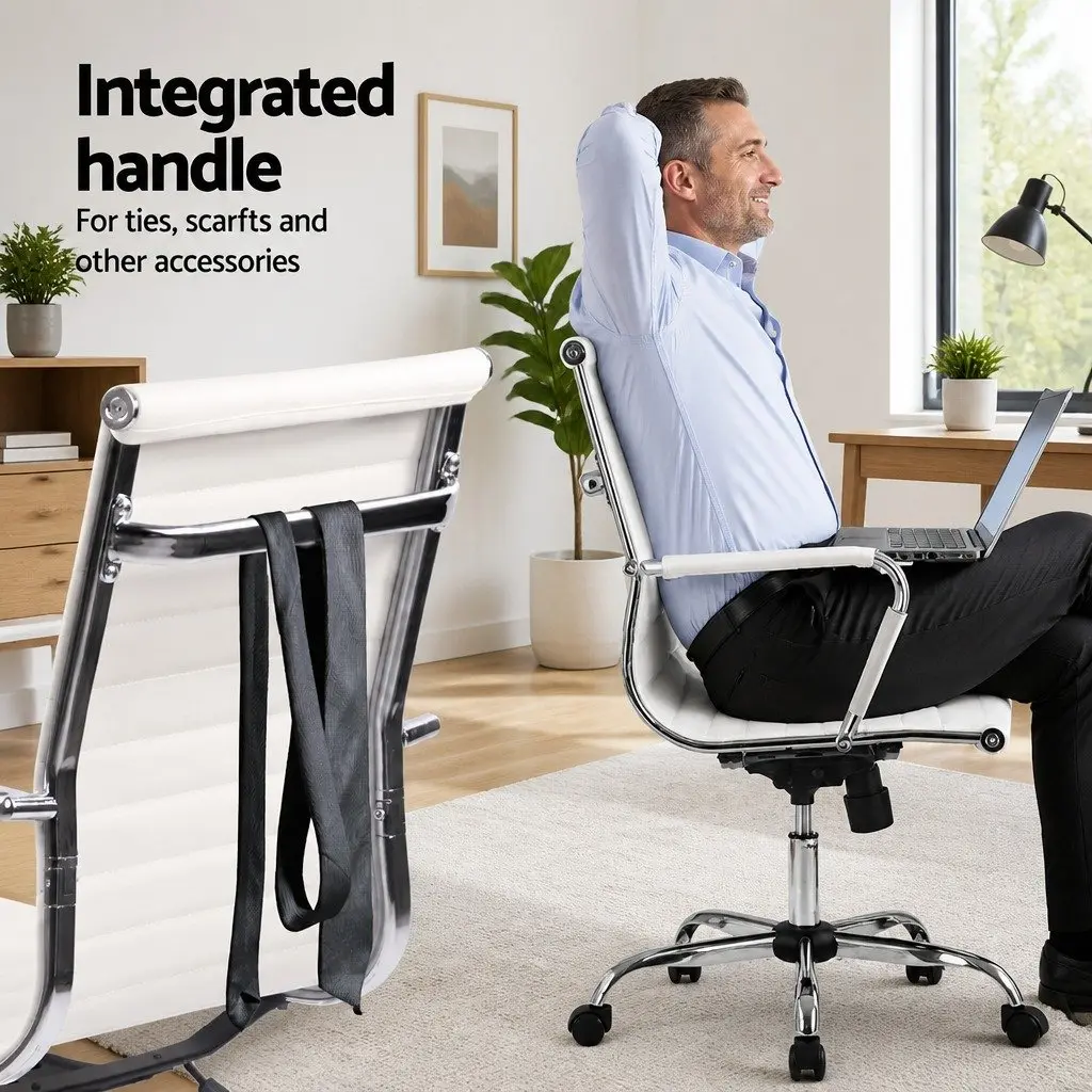 Foldable Computer Desk and Chair Set in White
